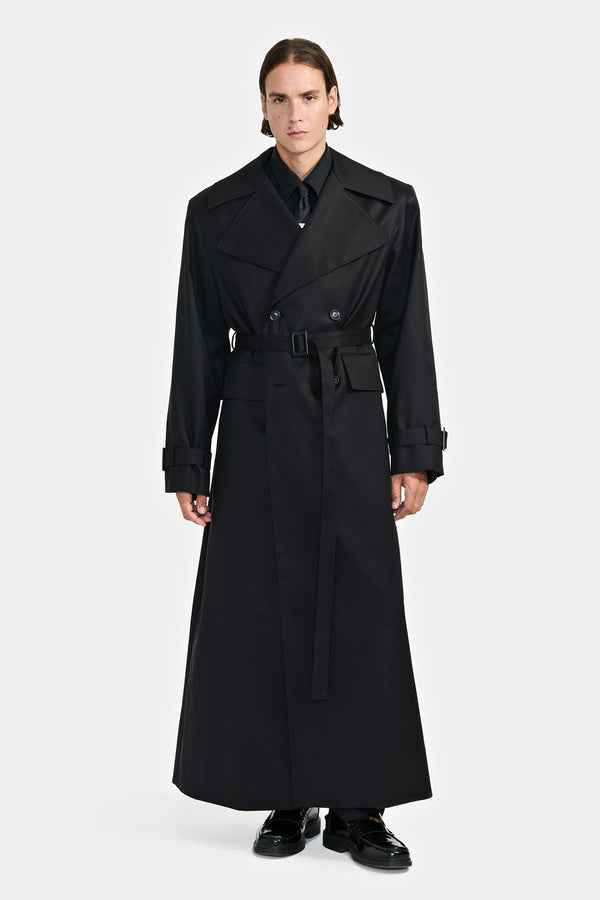 TRENCH-COAT DOUBLE CROISURE EN GABARDINE DE COTON