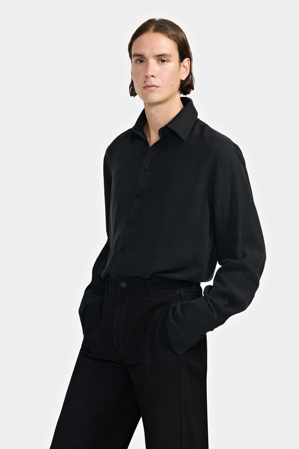 DOUBLE-CUFF SHIRT IN VISCOSE