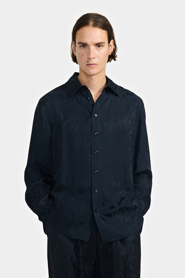 DOUBLE-CUFF SHIRT IN FUR-PATTERNED JACQUARD