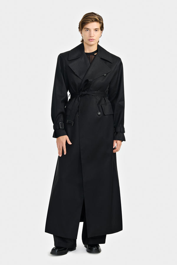 TRENCH-COAT DOUBLE CROISURE EN GABARDINE DE COTON